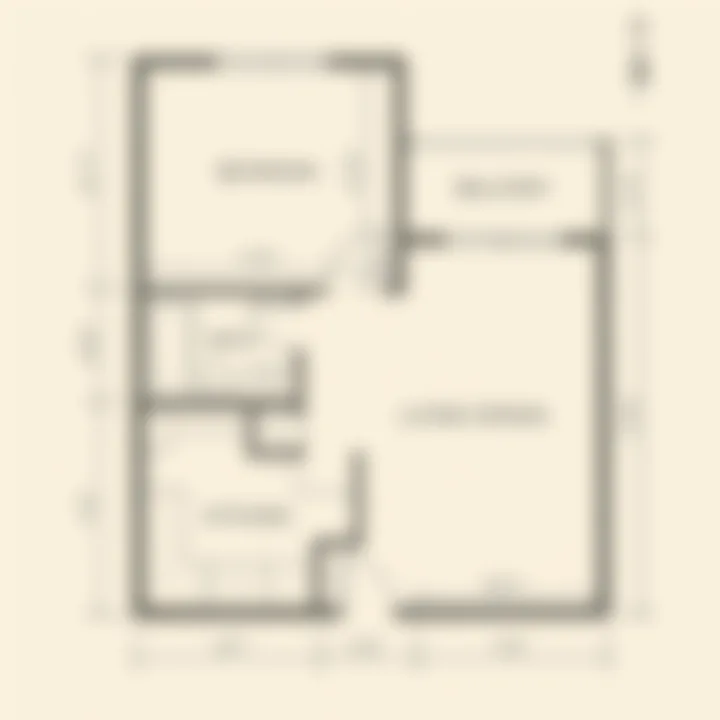 1 BHK 734 sq.ft. floor plan